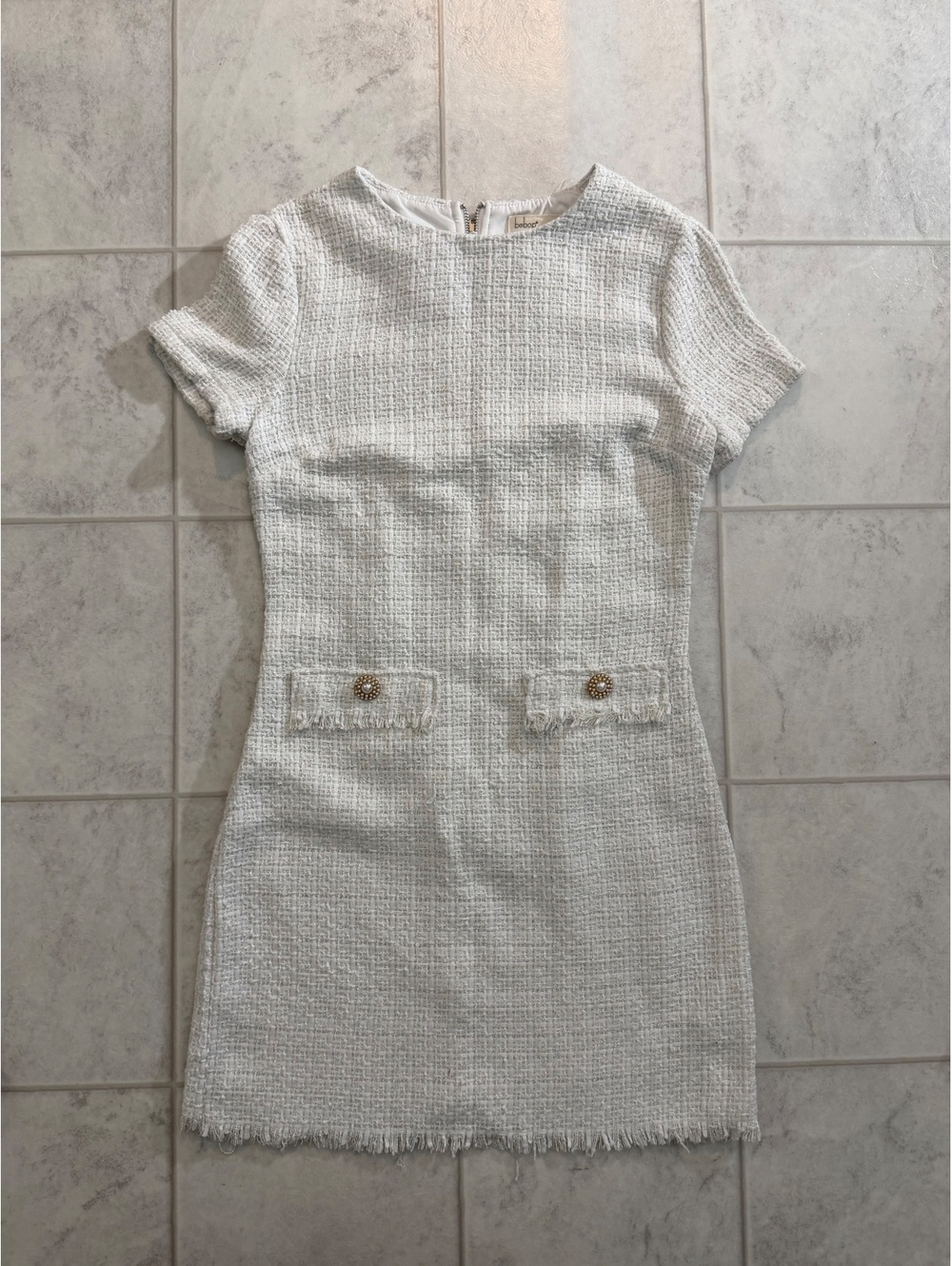 Bebop cream tweed short sleeve dress size XS